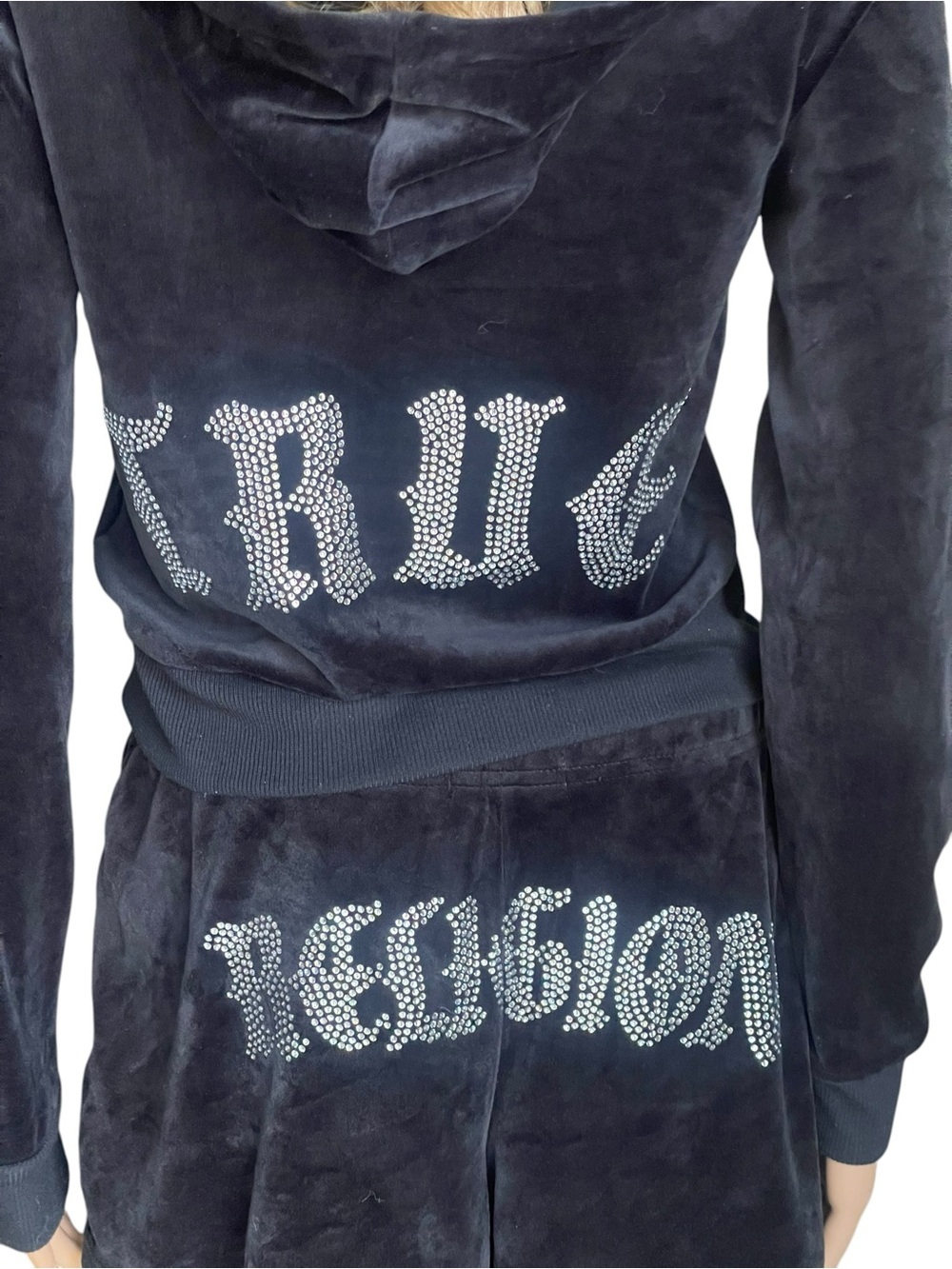 True Religion CRYSTAL HORSESHOE
VELOUR SHRUNKEN ZIP. front size S - Picture 9 of 16
